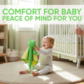 RaRa the Frog white noise and lullaby comforter for babies, featuring a soft plush frog with musical toy functions.