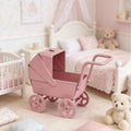 Pink mini baby stroller carriage basket by Everything Baby, decorative scene accessory for kid's furniture and changing tables.