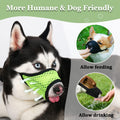 Fluorescent green breathable polyester dog muzzle for small dogs, soft anti-biting puppy walking mask with drinking hole, size L