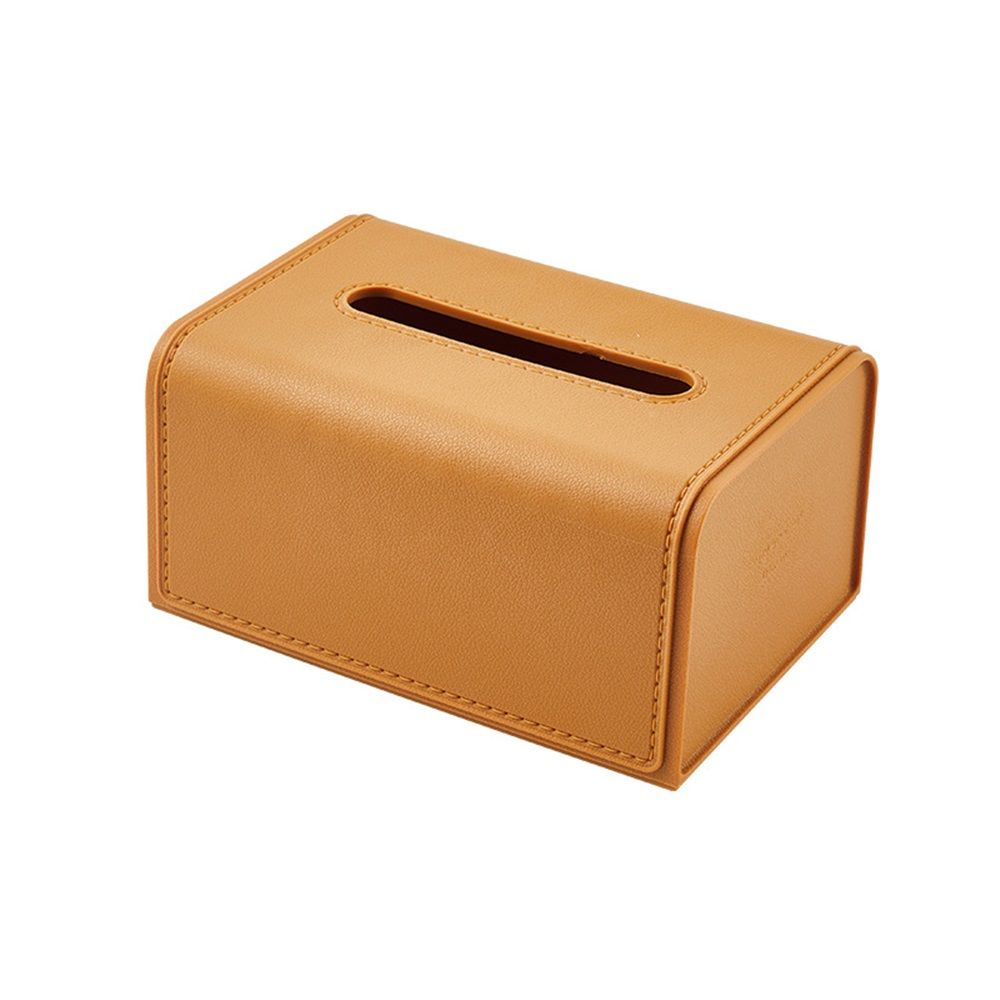 Yellow modern tissue box cover by Everything Baby, rectangular dispenser for bathroom, home, office, or car tissue and napkins.