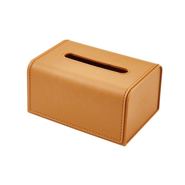 Yellow modern tissue box cover by Everything Baby, rectangular dispenser for bathroom, home, office, or car tissue and napkins.