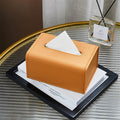 Yellow rectangular tissue box cover by Everything Baby, modern facial tissue dispenser for bathroom, home, office, or car.
