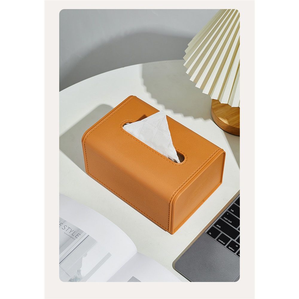 Yellow rectangular tissue box cover by Everything Baby, modern facial tissue holder for bathroom, home, office, and car decor.