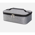 Grey insulated lunch bag by Everything Baby, waterproof kid's lunch box with handle, portable food storage for school and outings.