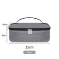 Gray insulated lunch bag with handle, waterproof kid's lunch box for office, outdoor picnics, and food storage by Everything Baby.