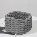 Gray cotton rope woven storage basket for small toys and items, ideal as a cute nursery or bedroom organizer for kids.