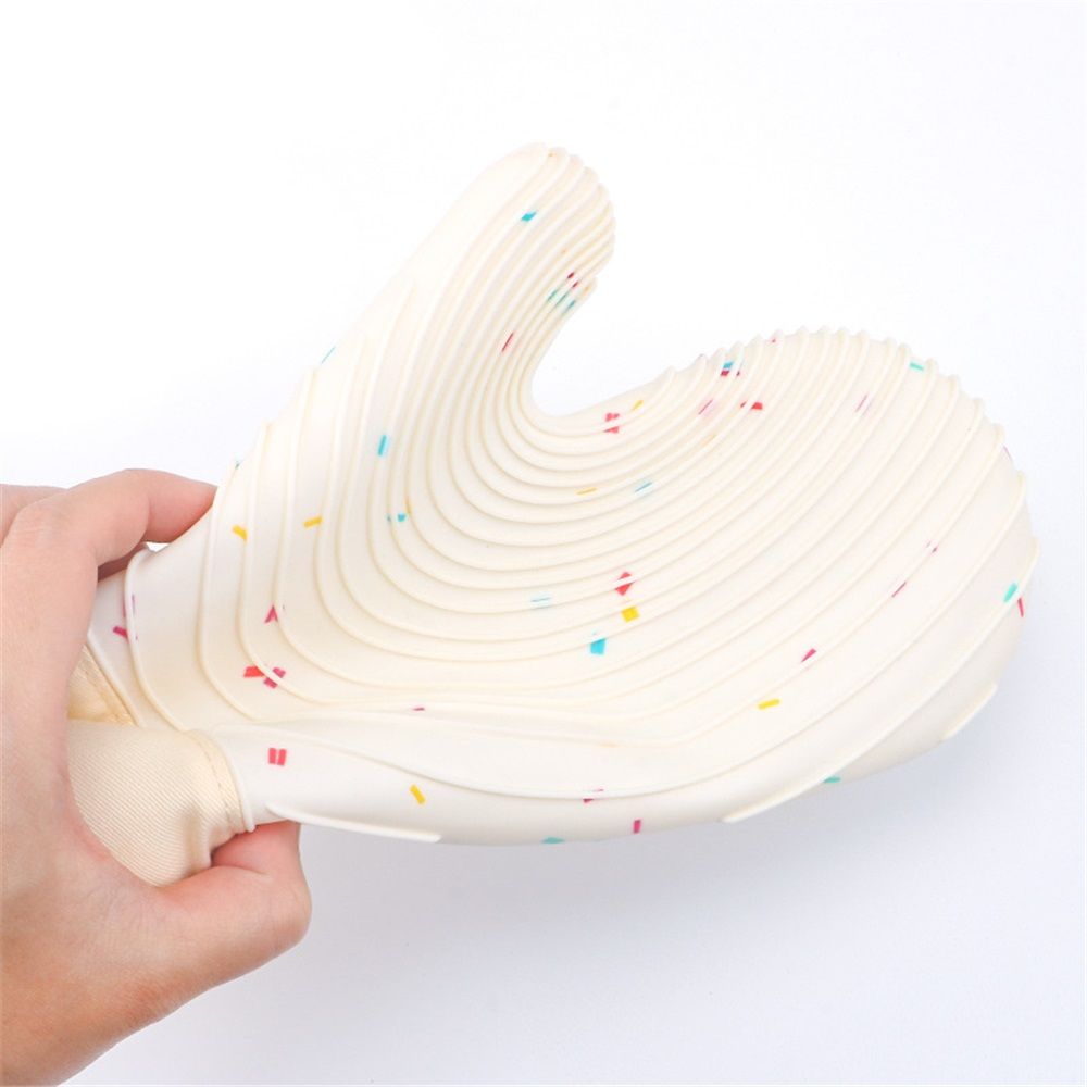 Set of 2 Waterproof silicone oven mitts with cotton lining, ideal for cooking, baking, and grilling in the kitchen.