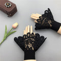 Black women's lace hollow floral fake collar and wrist cuffs set, stylish accessories for teens and girls' shirts or T-shirts.