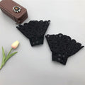 Black women's lace hollow floral fake collar wrist cuffs and shawl accessory, stylish for teens and girls.