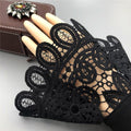 Black women's lace hollow floral fake collar wrist cuffs and shawl accessory, stylish for teens and girls.