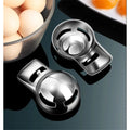 Two stainless steel egg yolk separators in a pack, ideal for separating raw eggs for baking and cooking in the kitchen.