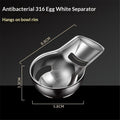 Stainless steel egg yolk separator in a 2-pack, ideal for baking and cooking, designed for easy separation of egg yolks and whites.