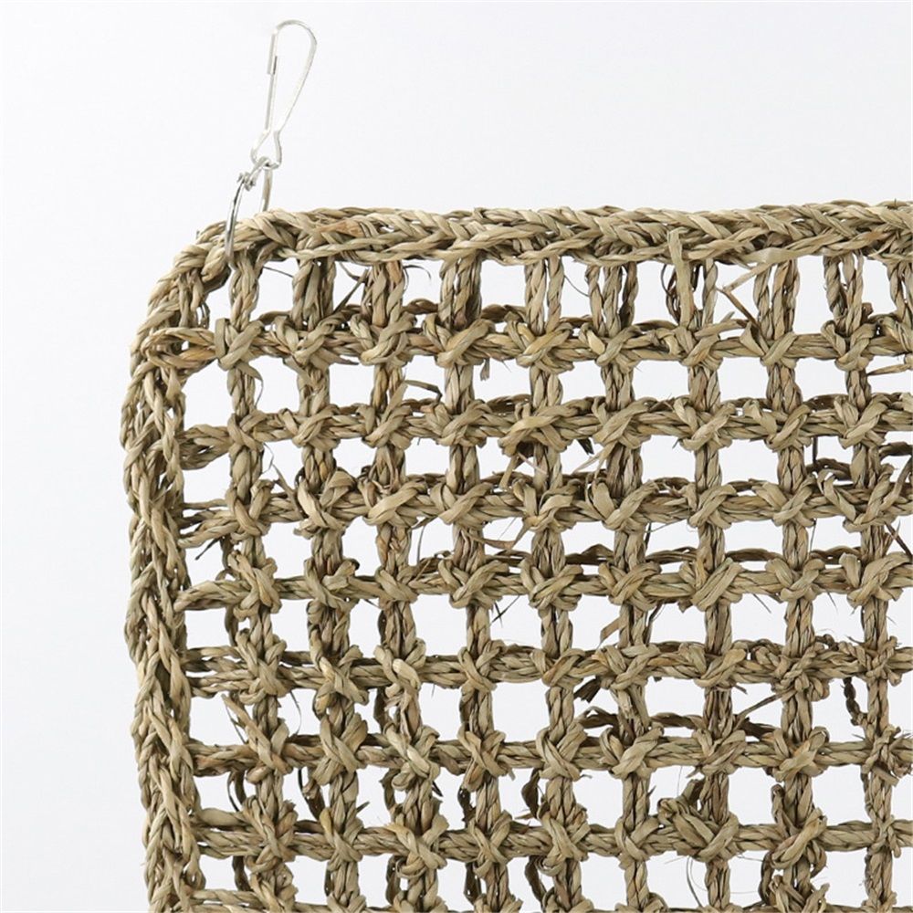Bird foraging wall toy with climbing rope net for parrots, finches, and cockatiels, durable and non-toxic indoor bird toy, 30x30cm