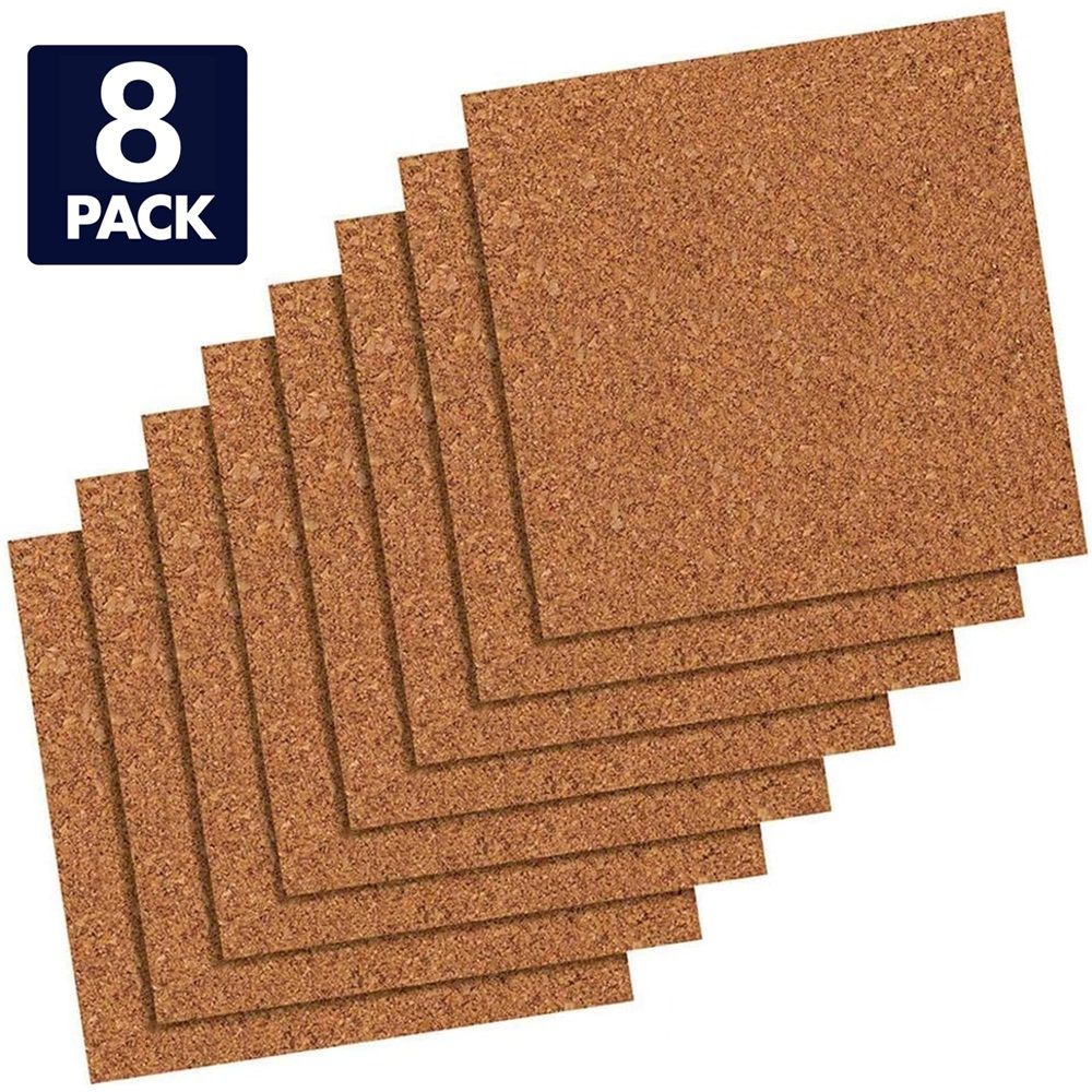 Everything Baby Quartet Cork Tiles, 12x12-inch self-adhesive corkboards for wall pinning, ideal for baby and kids' building toy display.