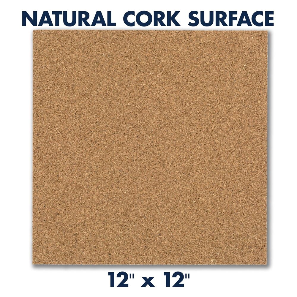 Eight self-adhesive cork tiles from Everything Baby, 12x12 inches, ideal for bulletin boards and wall pin boards in kids' rooms.