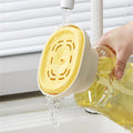 Baby & Kids dish soap dispenser with sponge holder and quick draining tray, ideal for home, dorm, or RV dishwashing.