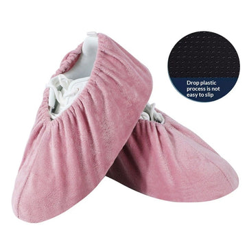 Two pairs of reusable slide board shoe and boot covers for kids, compatible with sizes 37-42, designed for smooth gliding and protection.