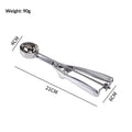 Stainless steel ice cream scoop with spring lever, ideal for sorbet, melon, and fruit serving, designed for versatile kitchen use.