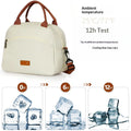 Insulated beige lunch bag for adults, leakproof and reusable, ideal for work, travel, and outdoor use, by Everything Baby.