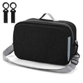Black universal stroller organizer by Everything Baby with insulated cup holder and large capacity pocket for baby accessories.