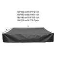 Heavy duty waterproof black sandbox cover for kids' outdoor square sandbox, 120x120x20cm, by Everything Baby.