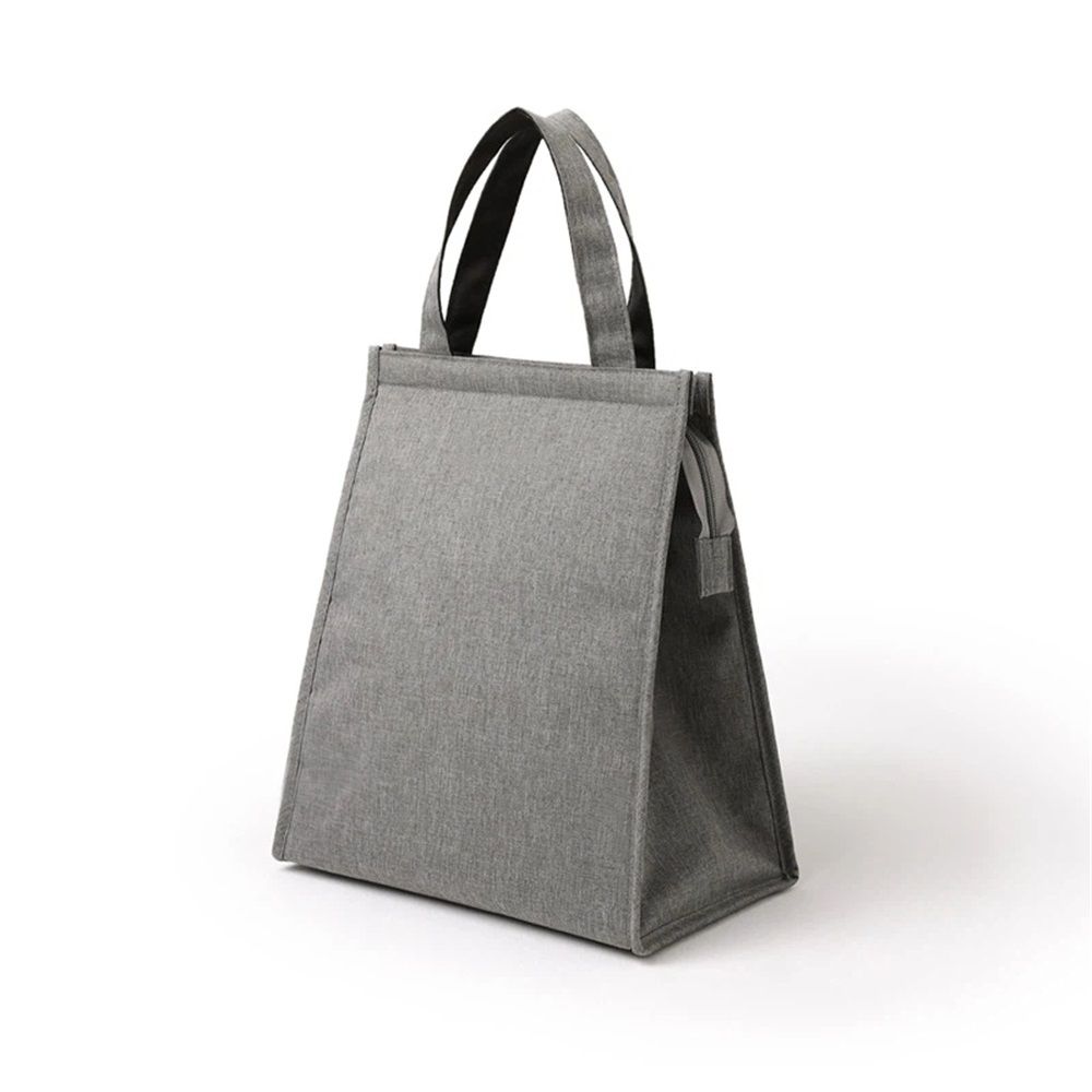 Grey insulated black lunch bag for men and women by Everything Baby, featuring zipper closure and reusable design for kids and adults.
