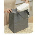 Grey black insulated lunch bag for men and women, reusable zipper tote for kids, stylish simple lunch box by Everything Baby