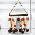 Multicolored wooden parrot chewing toy with natural blocks for large macaws, cockatoos, and various parrots, ideal for bird play.