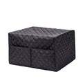 Black heavy-duty waterproof toaster oven cover with heat-resistant, dust-proof, and easy-to-clean features for protection.