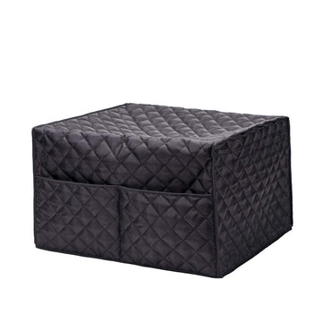 Black heavy-duty waterproof toaster oven cover with heat-resistant, dust-proof, and easy-to-clean features for protection.