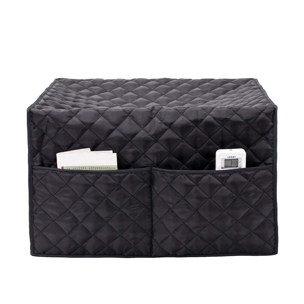 Black heavy-duty waterproof toaster oven cover with heat-resistant dust-proof design, suitable for microwave and electric ovens.