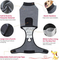 Grey dog recovery suit for post-surgery, spay and neuter, anti-licking, puppy bodysuit, alternative to cone of shame.