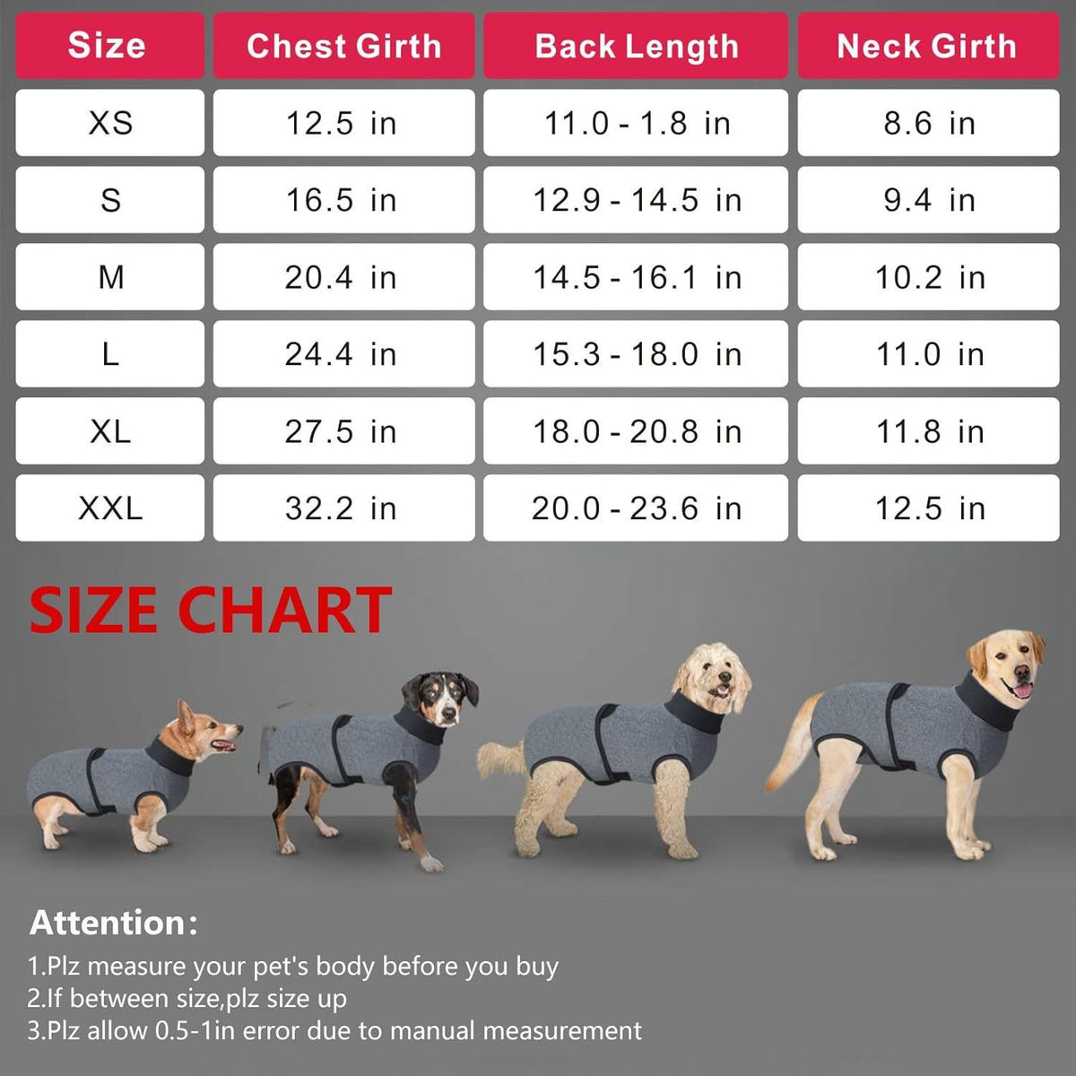 Grey dog recovery suit for surgery, anti-licking puppy bodysuit, post-surgery neuter/spay, cone alternative, fits male and female dogs.