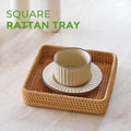 Medium woven rattan basket for remote controls, wallets, and trinkets, ideal for living room or entryway decor.