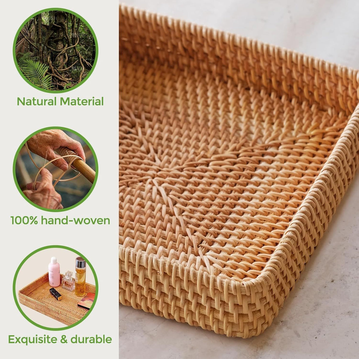 Medium woven wicker basket for remote, wallet, or trinkets, ideal for living room or entryway decor, by Everything Baby.