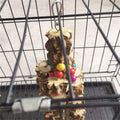 Extra large Macaw bird toy with natural wood and steel wire for parrots, suitable for large parrots and grey macaws.