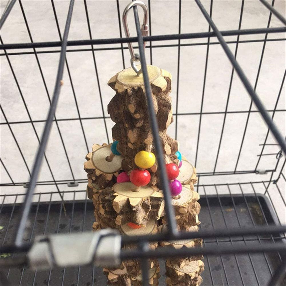 Extra large Macaw bird toy with natural wood and steel wire for parrots, suitable for large parrots and grey macaws.