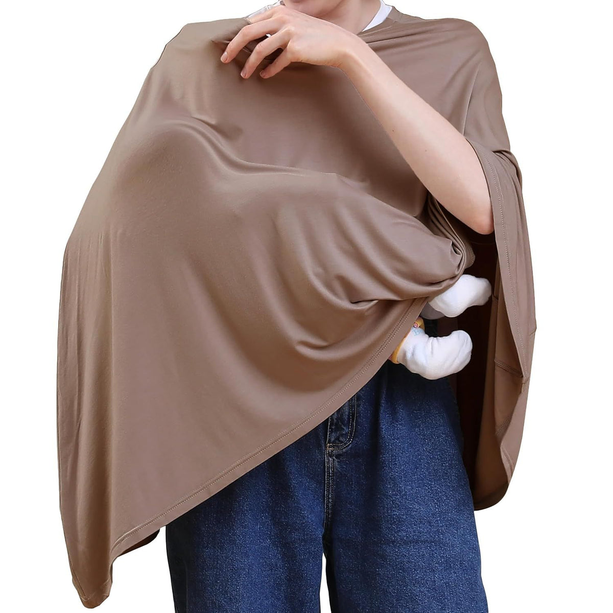 Soft, breathable rayon nursing cover from Everything Baby, offering 360° full coverage for breastfeeding and baby health.