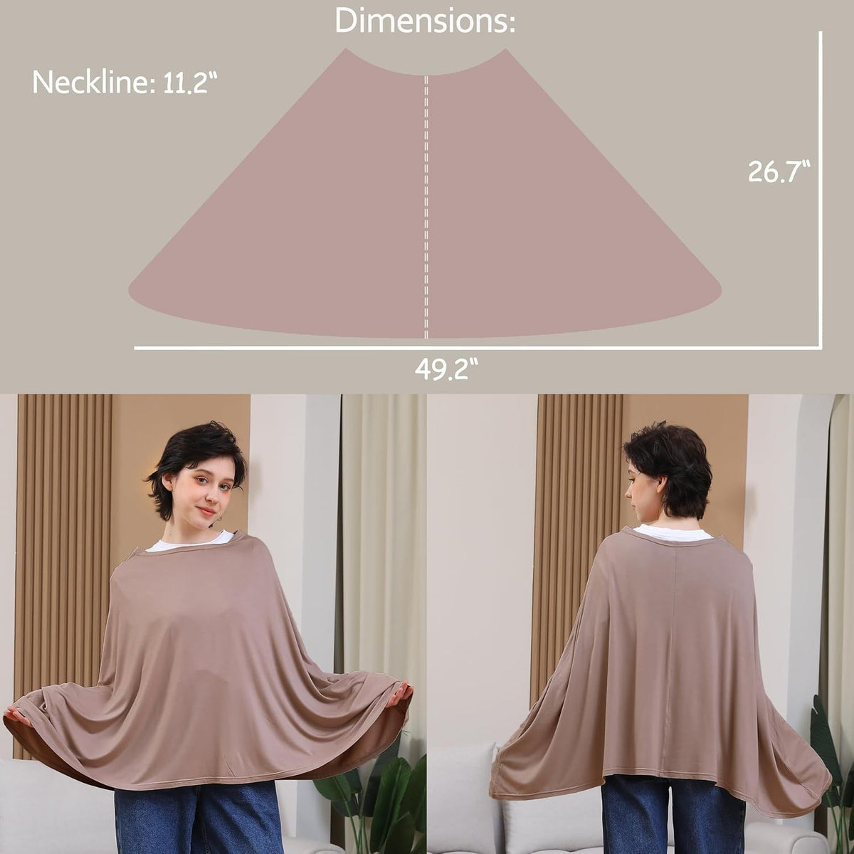 Rayon soft and breathable multi-use nursing cover for breastfeeding, providing 360° full coverage for baby and mom.