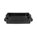 Baby stroller snacks tray with mesh pockets, cup holders, double-sided padding, made of Oxford cloth, ABS, and PU for kids' eating and activities.