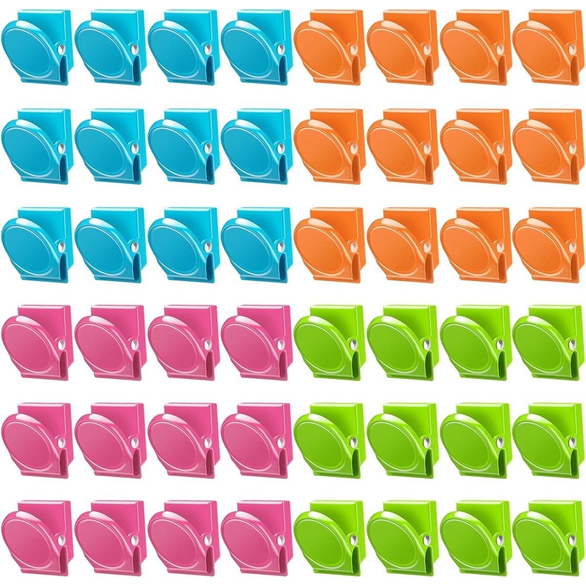 Set of 48 heavy-duty magnetic clips from Everything Baby, ideal for fridge, whiteboard, or locker organization, includes magnetic metal chip clips.