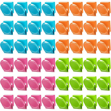 Set of 48 heavy-duty magnetic clips from Everything Baby, ideal for fridge, whiteboard, or locker organization, includes magnetic metal chip clips.