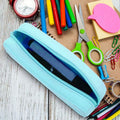 Large soft silicone waterproof pencil case with gradient colors and zipper, ideal for school supplies for kids by Everything Baby