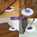 Three white microfiber spin mop replacement heads for Hurrica, Mopnad, Cassabel, and other 360 spin mop systems.
