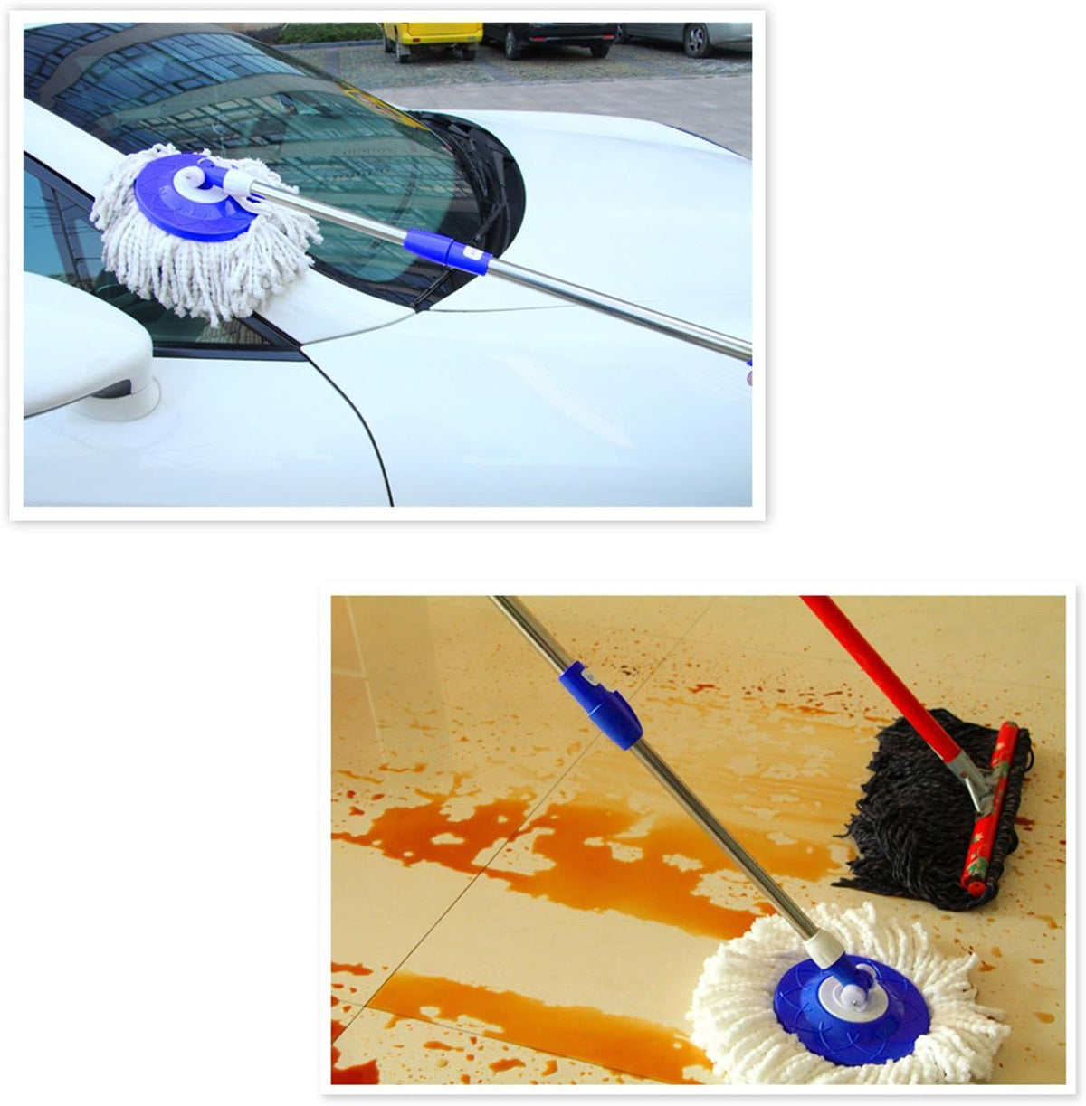 Three white microfiber replacement heads for spin mops compatible with Hurrica, Mopnad, Cassabel, and other 360 spin mop systems.