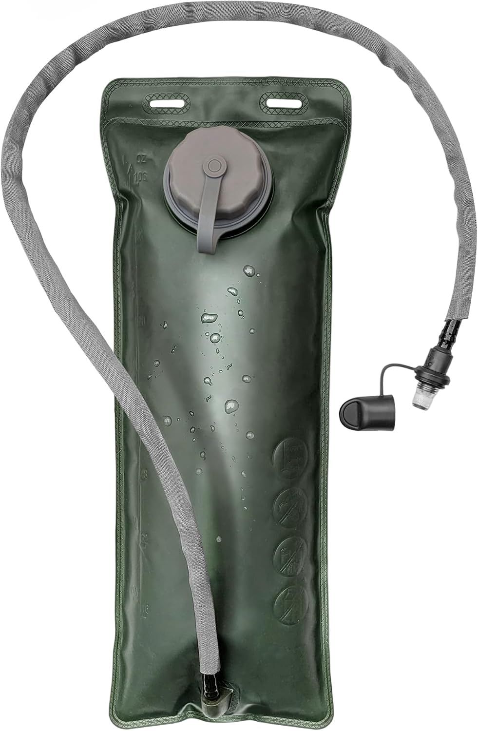 BPA-free 3-liter hydration bladder with insulated drinking tube inside a kid's backpack for hiking and outdoor activities.