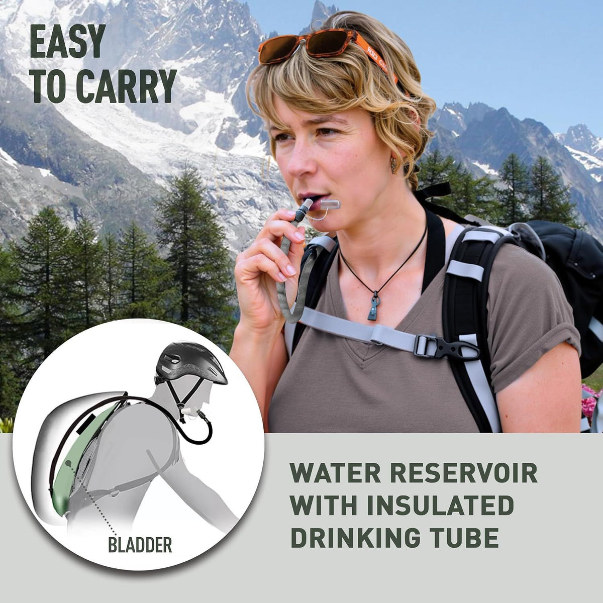 Baby & Kids hydration bladder with insulated drinking tube, BPA-free, leak-proof, 3-liter capacity, designed for outdoor adventures
