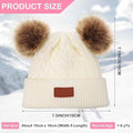 Kids toddler winter knit beanie hat with faux fur pompom, suitable for girls and boys aged 1-3 years.