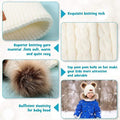 Kids toddler winter pompom beanie hat with faux fur pom, knitted cap for girls and boys aged 1-3 years old.