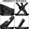 Black portable folding camping stool for outdoor trips, suitable for camping, picnics, beach, garden, and hiking activities.